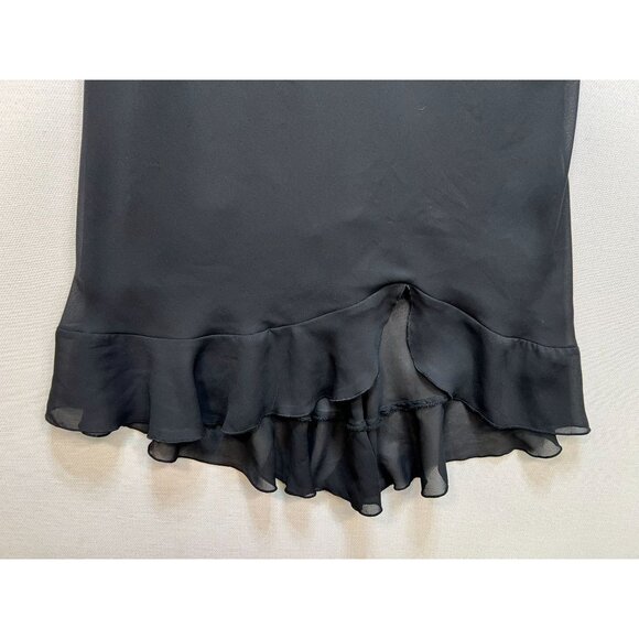 Believe Womens Midi Tank Slip Dress Size 16 Black Sleeveless Ruffled Hem Summer - Picture 3 of 11